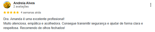 Depoimento real do Google — paciente 1